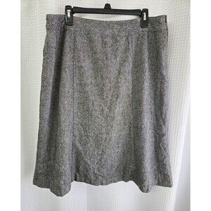 Appleseed's Womens Wool Skirt Size 18 Gray Tweed A-Line Knee Length Lined A03735